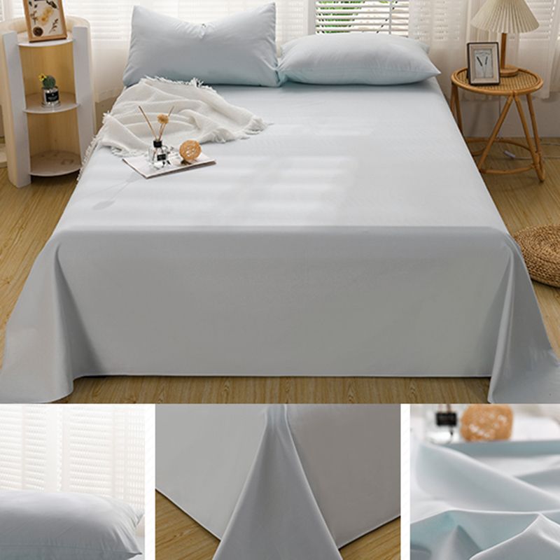 Cotton Plain Bed Sheet Breathable Fade Resistant Bed Sheet Set