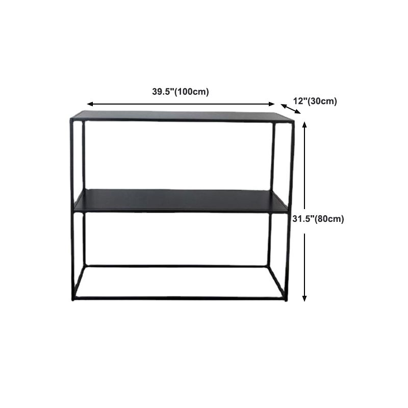 Contemporary Iron Console Sofa Table Rectangle Console Accent Table with Shelf for Hall