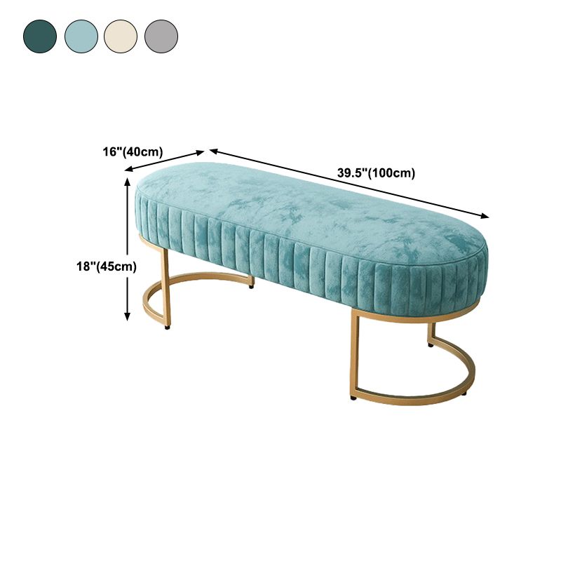 Glam Velvet Foam Bench Solid Color Bench with Legs for Bedroom