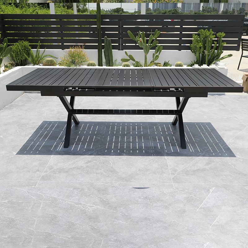 Contemporary Outdoor Aluminum Patio Table Extendable Rust Resistant Table