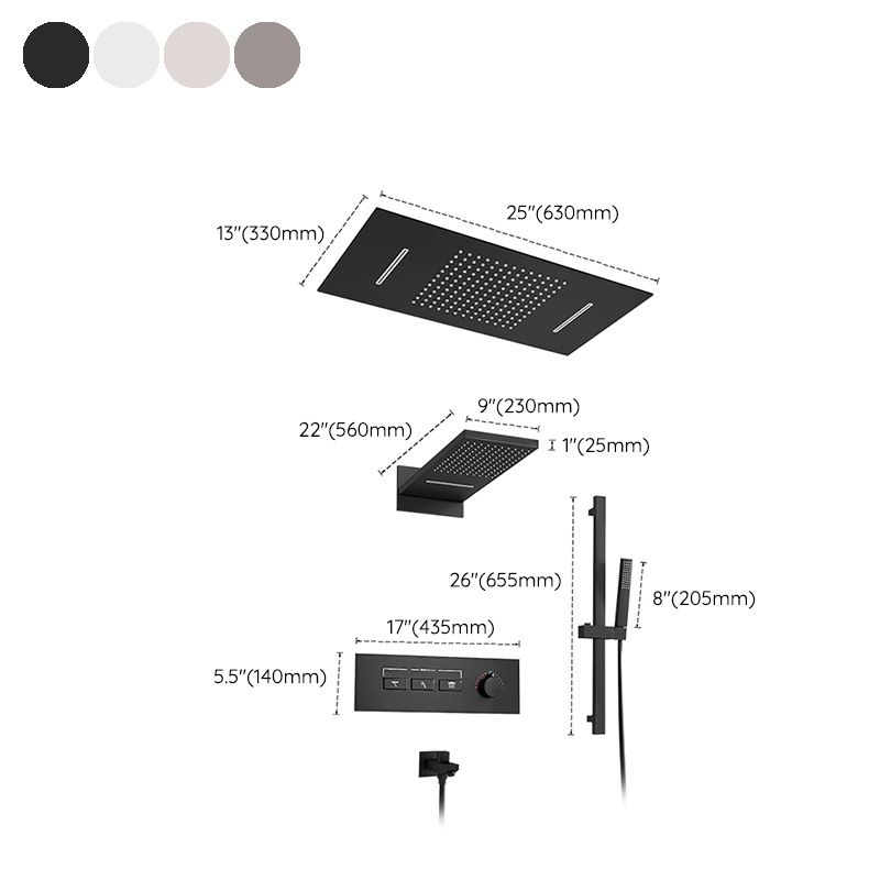 Contemporary Shower Set Dual Shower Head Thermostatic Wall Mounted Shower System