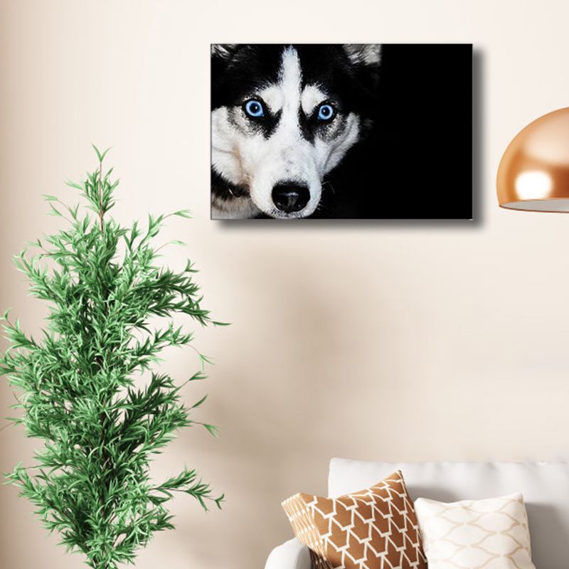 Vintage Pet Dog Canvas Print Light Color Textured Wall Art Decor for Living Room