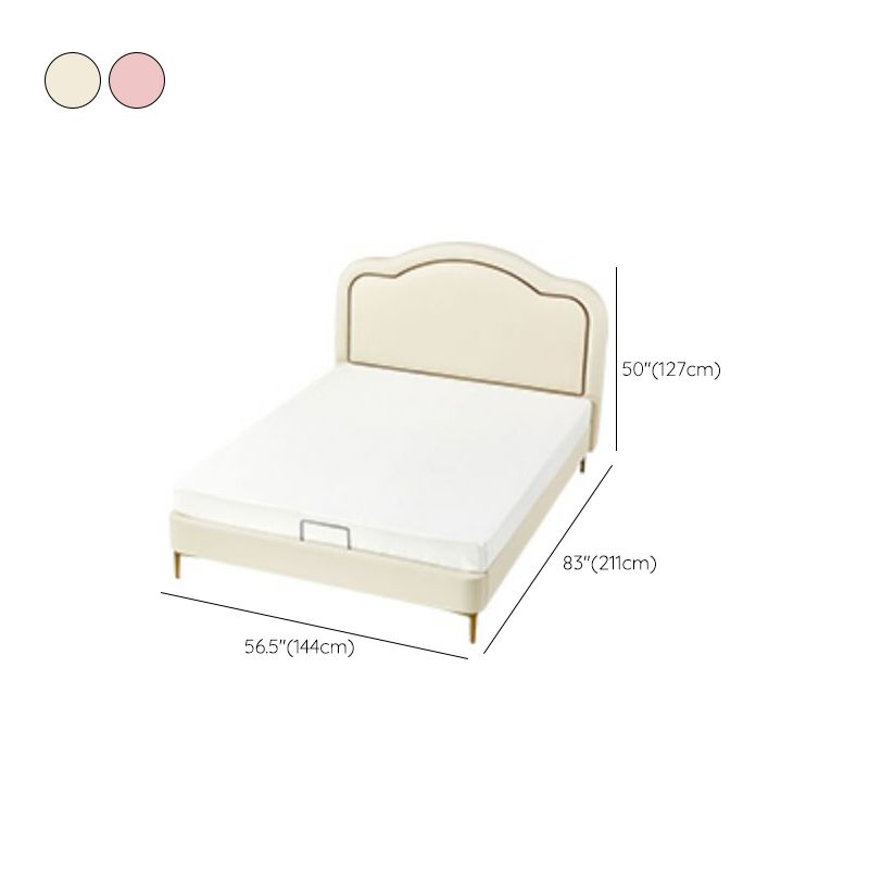 Leather Upholstered Standard Bed Solid Wood Simple Platform Bed with Mattress