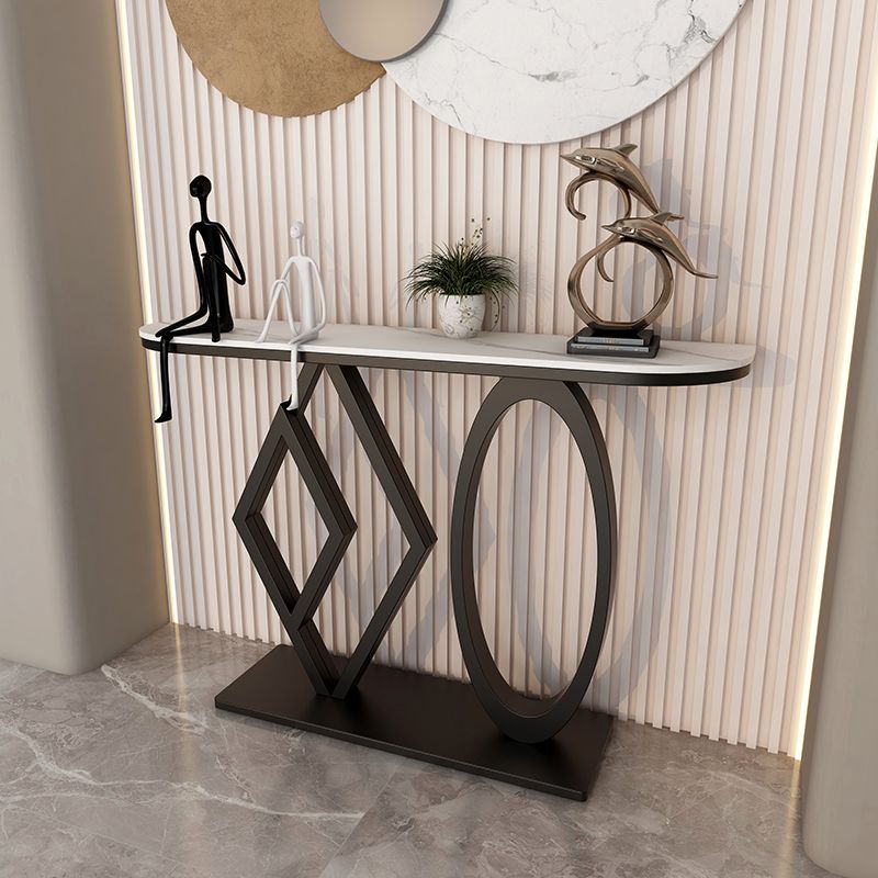 Glam Half Moon Console Accent Table Antique Finish Console Table