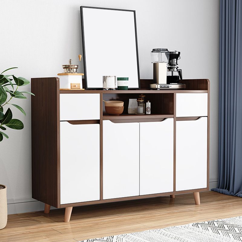 Modern Style Kitchen Sideboard Engineered Wood Sideboard with Open Storage