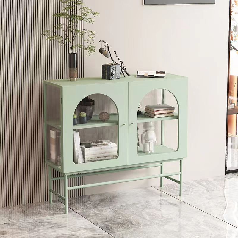 Metallic Finish Contemporary Dining Server Kitchen Sideboard with Cabinets