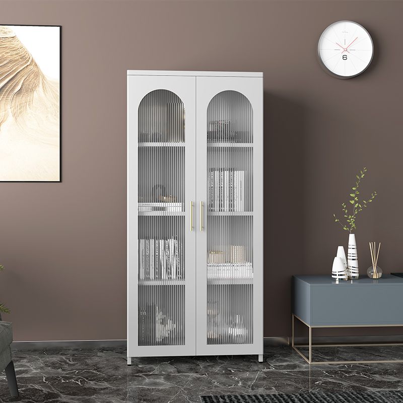 Modern Closed Back Bookshelf Standard Metal Bookcase with Shelves