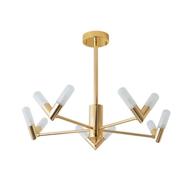 Modern Tube Ceiling Chandelier Metal 10/30 Lights Dinging Room Hanging Ceiling Light in Brass