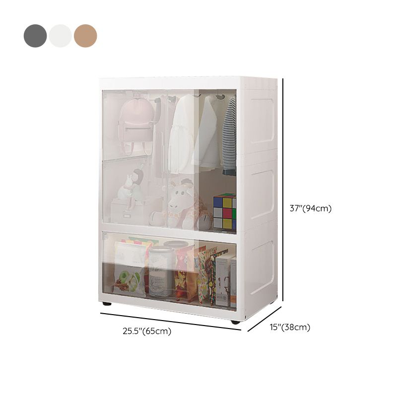 Modern Style Plastic Armoire Cloth Rod Included Youth Armoire for Home