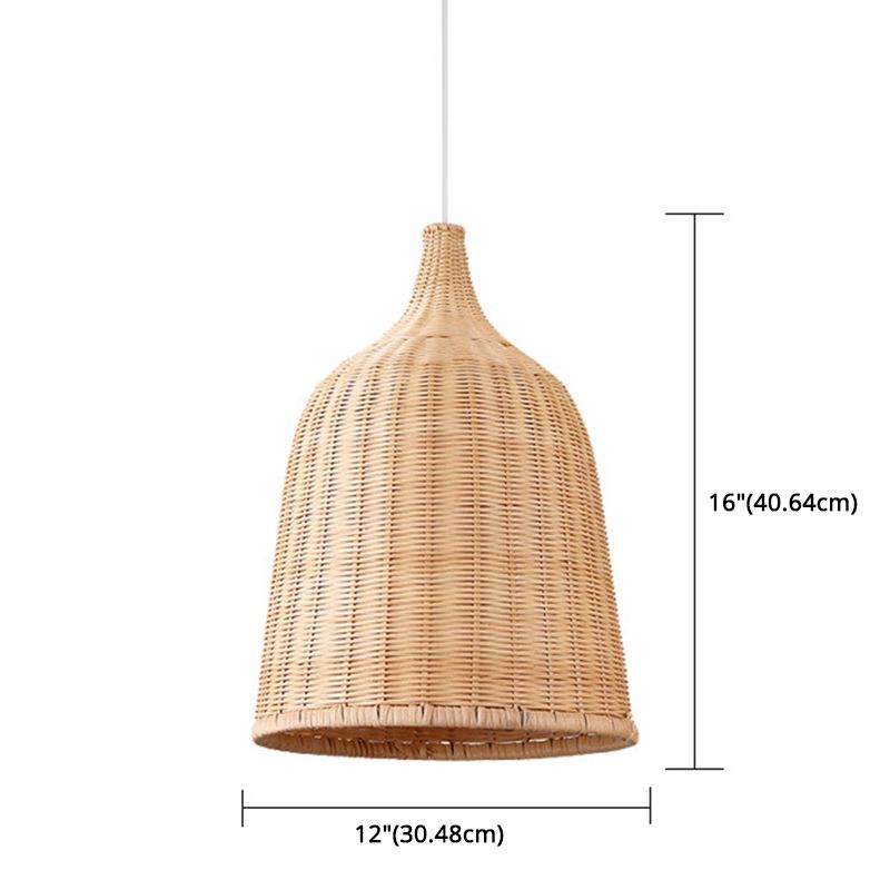 Bell Pendant Light Aymture Asia Rattan suspendu suspendu pour le restaurant