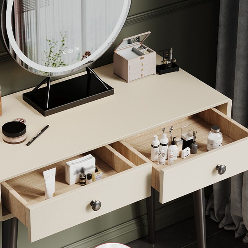 Wooden Makeup Counter With 2 Storage Drawers Contemporary Dresser for Bedroom