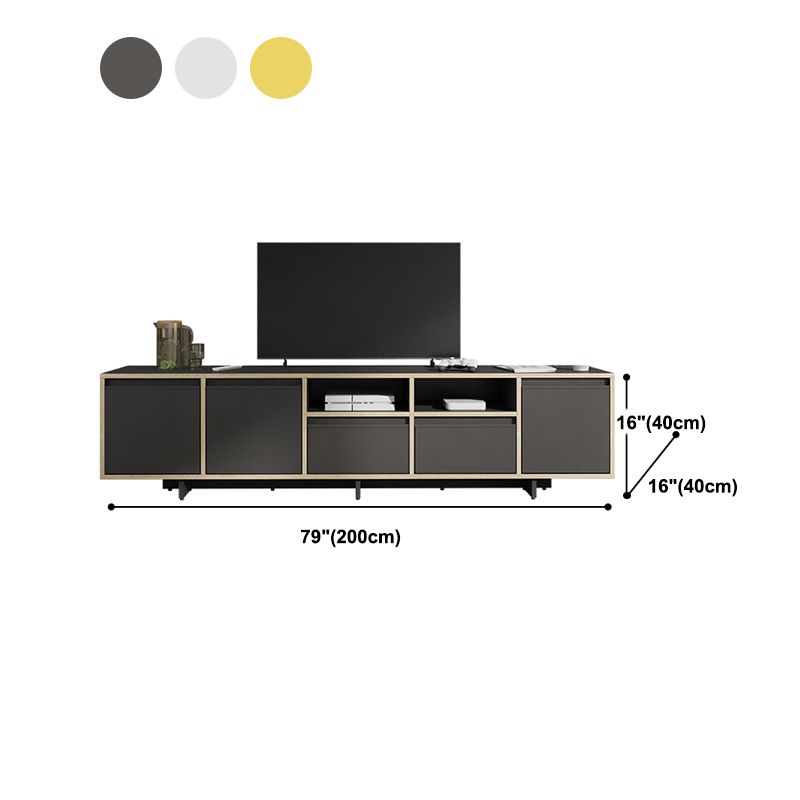 Wooden TV Cabinet Modern Minimalist Home Open Media Console TV Stand