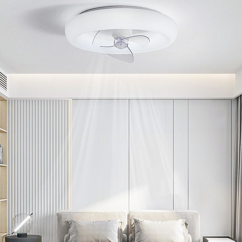 Modern White Single Ceiling Fan Lamp LED Ceiling Fan Light with Acrylic