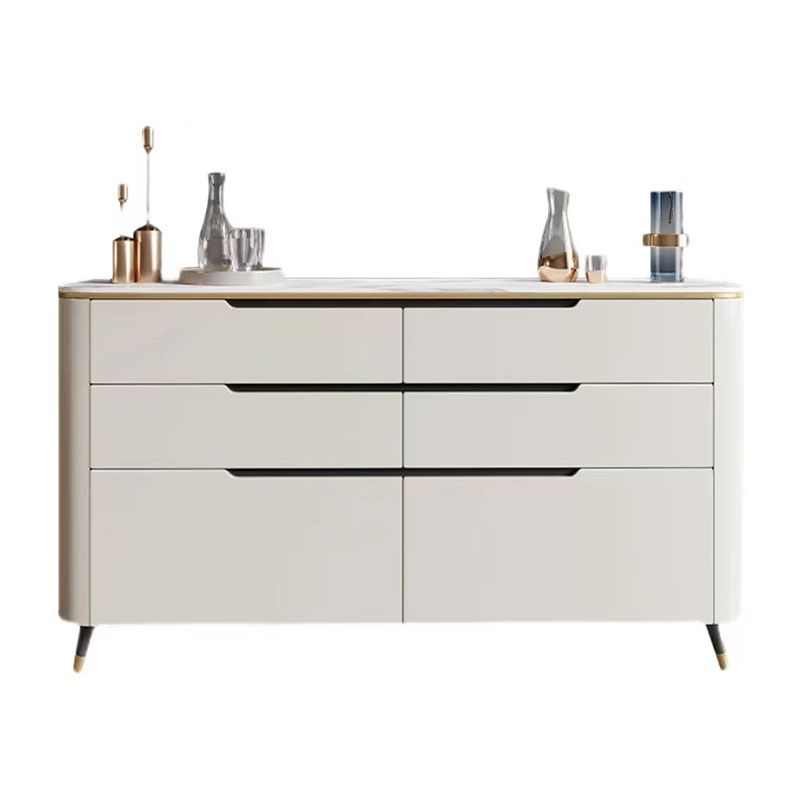 Contemporary Sideboard Stone Storage Sideboard Buffet with Drawers for Dining Room