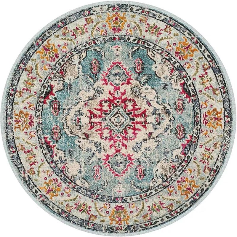 Tapis à imprimé tribal antique multi-couleurs multi-couleurs bohèques tapis intérieur polyester non glissant support de teinture lavable