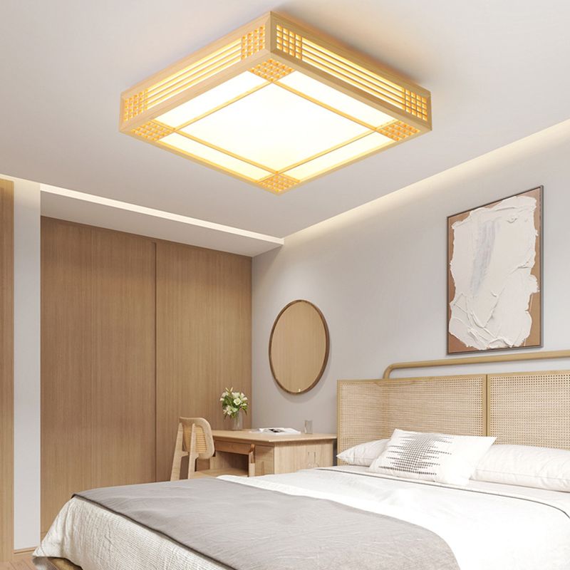 Modern Square Flush Mount Lights Wood Flush Mount for Bedroom