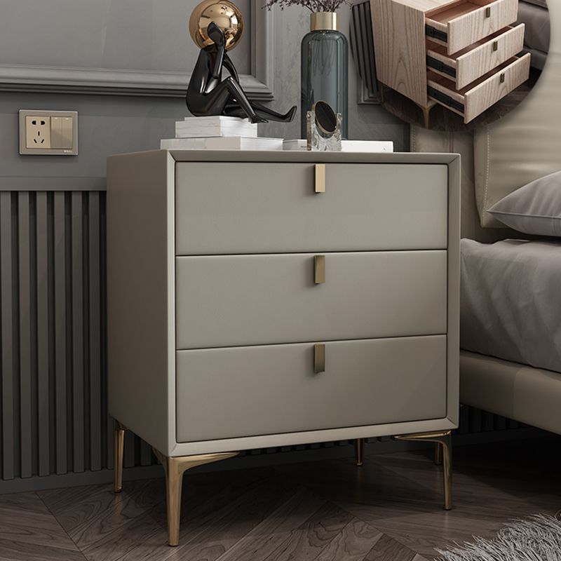 Solid Wood Drawer Storage Night Table 2 Drawer Modern Bed Nightstand