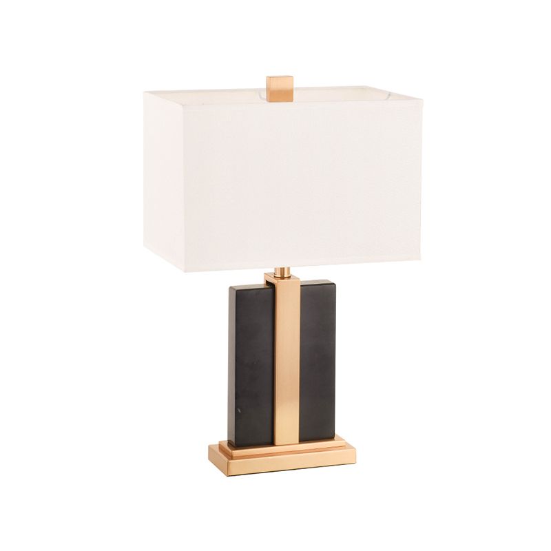 Nordic Modern Table Lamp 1-Light Rectangular Metal Table Light for Bedroom