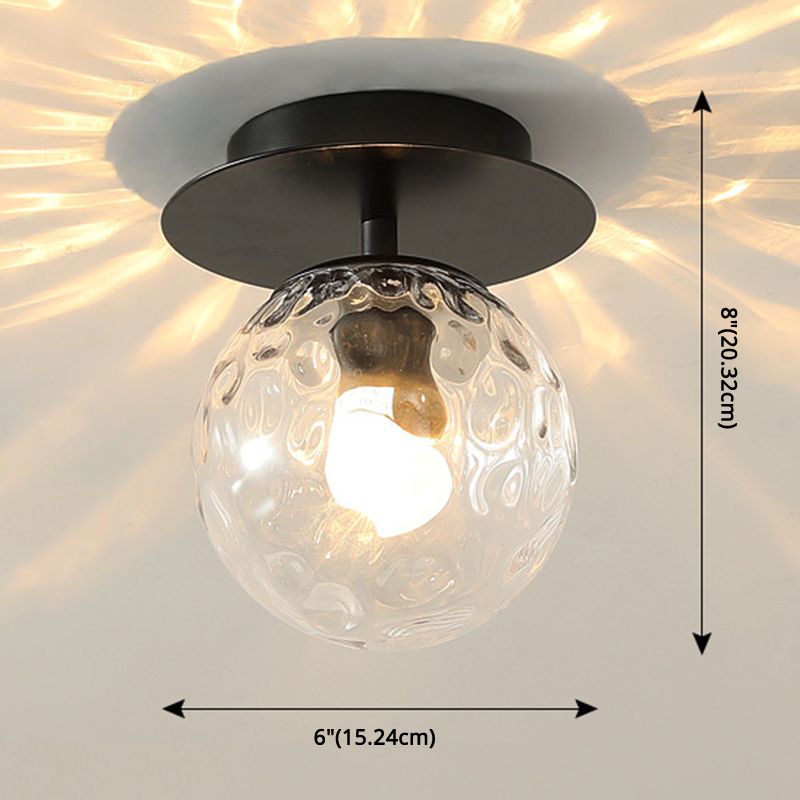 Bubble Semi Flush Mount Lighting Ultra-Contemporary Clear Prismatic Glass Ceiling Flush Mount Lights for Hallway