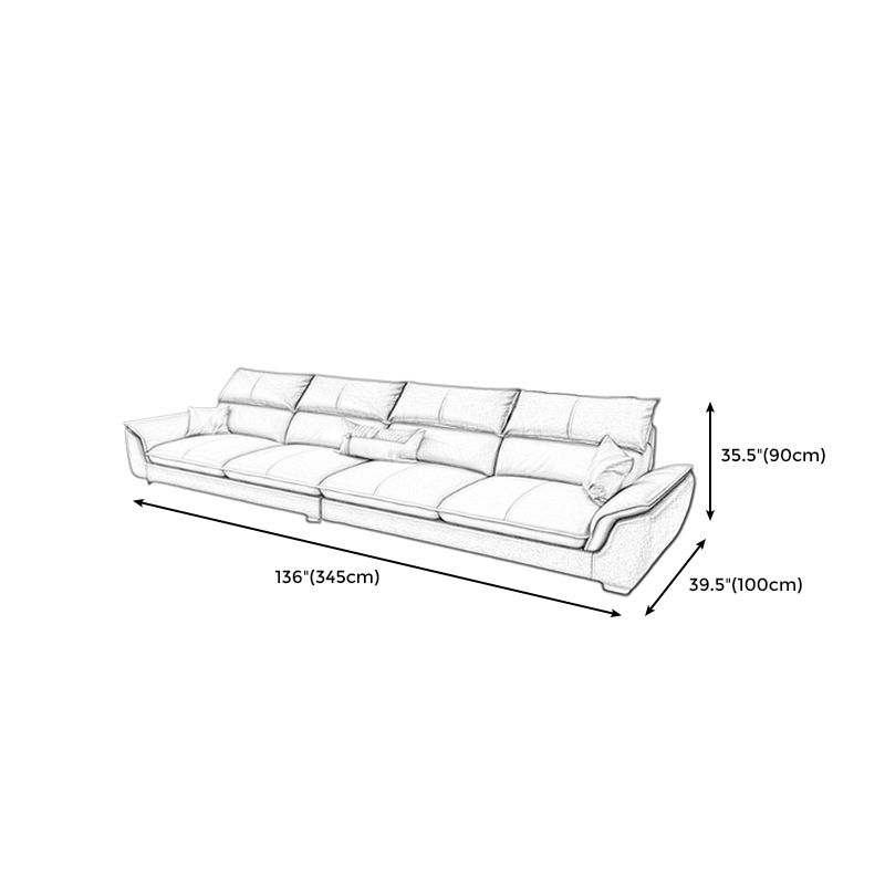 Modern Pillow Top Arm Sectional Sofa 35.43"HCushion Back Sofa