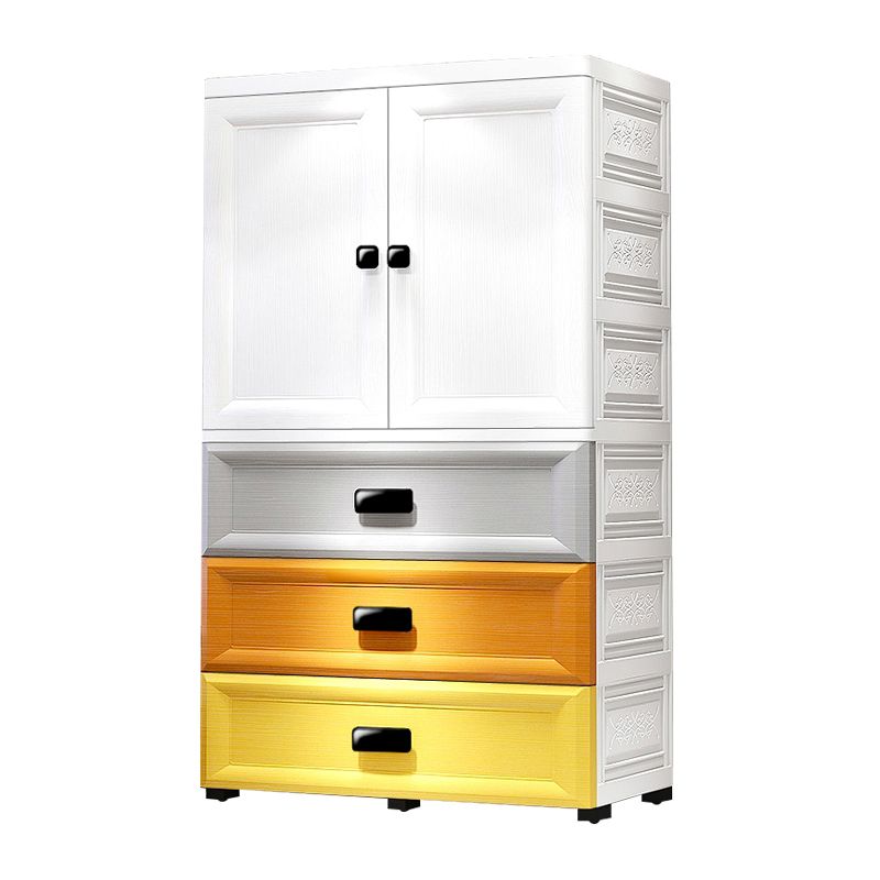 Modern Style Kid's Wardrobe Plastic Kids Closet with Drawers for Bedroom