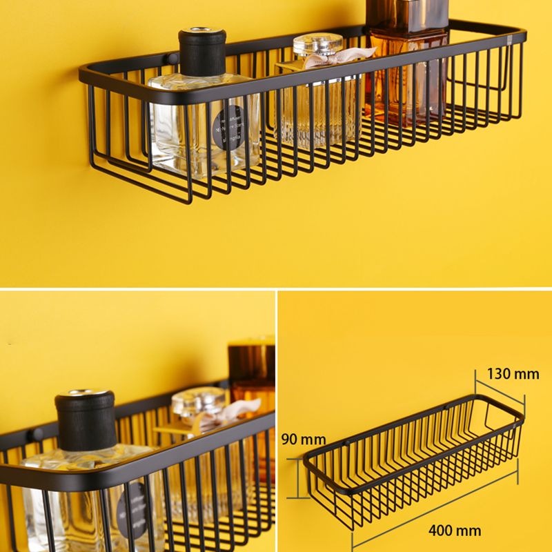 Modern Black Bathroom Accessory Kit with Bath Shelf and Soap Dish