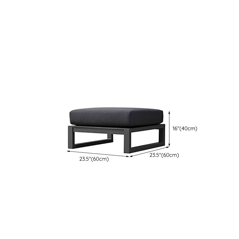 Industrial Style Outdoor Sofa Black Aluminum Standard Seating