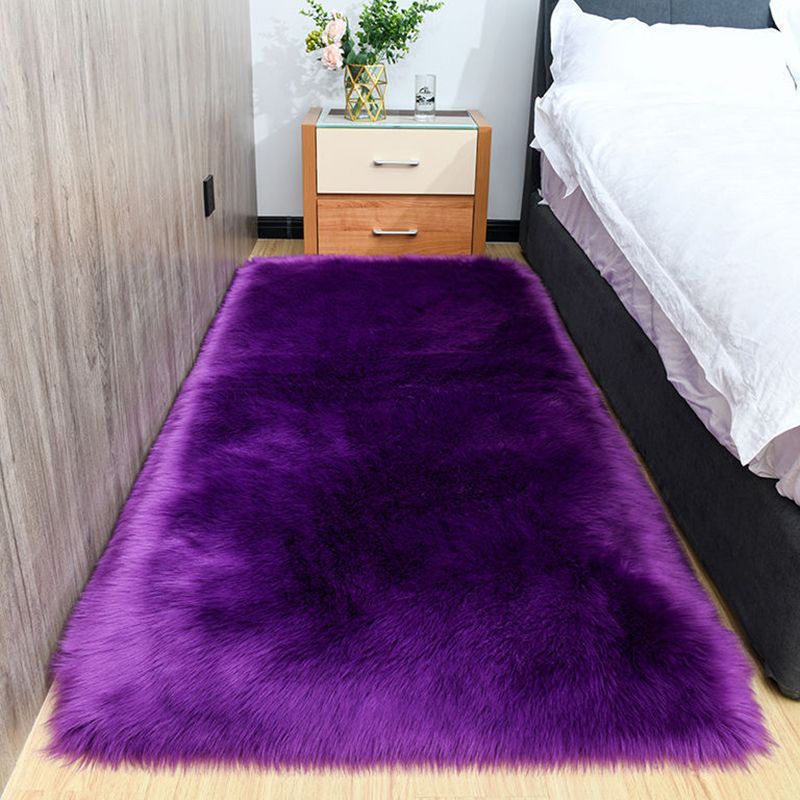 Mehrfarbiger Schlafzimmer Teppich beruhigende Feste Farbe Innen Teppich Fuzzy Nicht-Schlupf-Backing Haustierfreundlicher Bereich Teppich