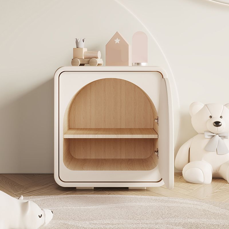 Modern 1 Door Standard Nightstand Solid Wood Kids Bedside Table