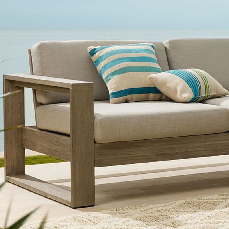 Farmhouse White Outdoor Patio Sofa Water Resistant Outdoor Patio Sofa