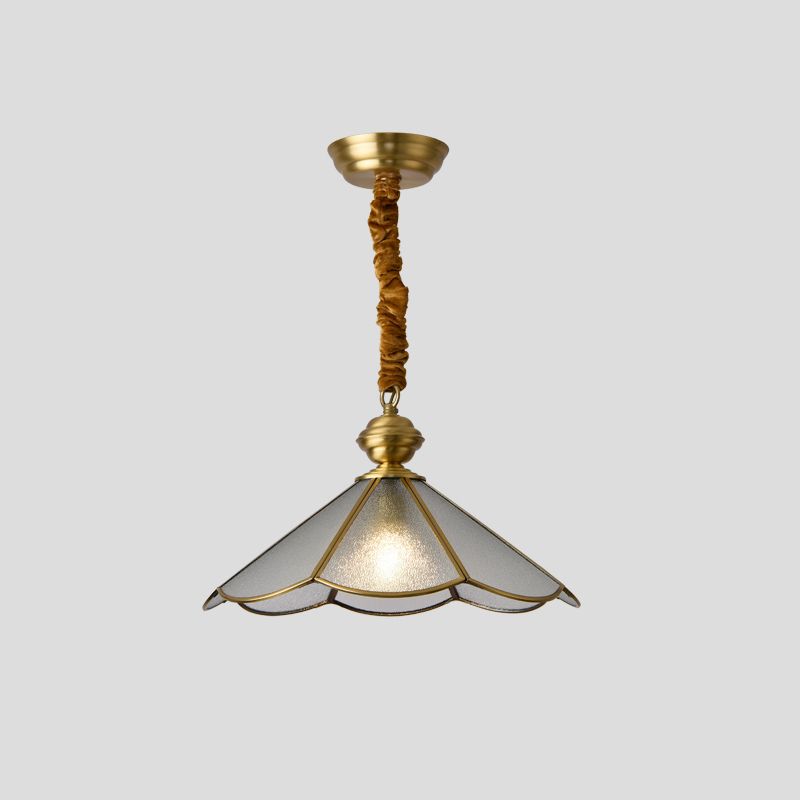 Nickel Geometric en forme de lustre pendentif Light Classic Grosted Glass Dining Room Hanging Light