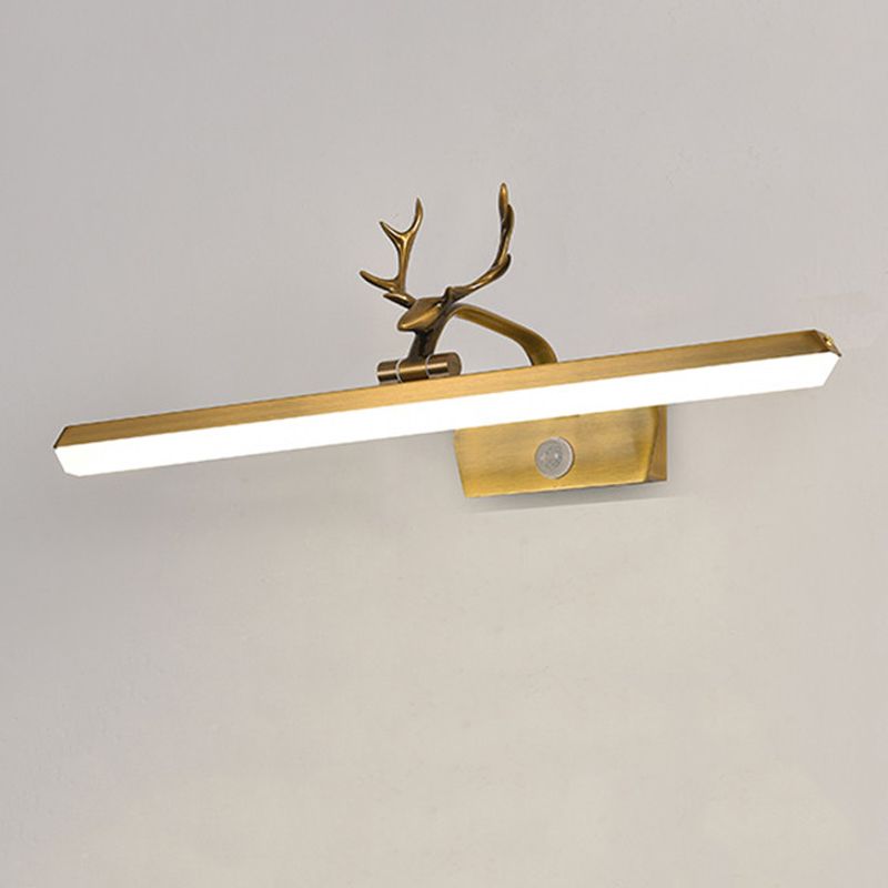 Lineaire vorm metalen wand sconce moderne stijl enkele licht spiegel wandbevestiging verlichtingsarmatuur