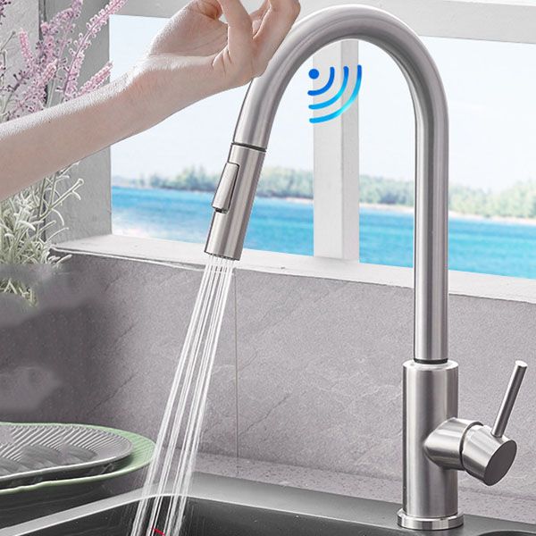 1-Handle Faucet Touch Stainless Steel with Water Dispenser Standard Kitchen Faucet