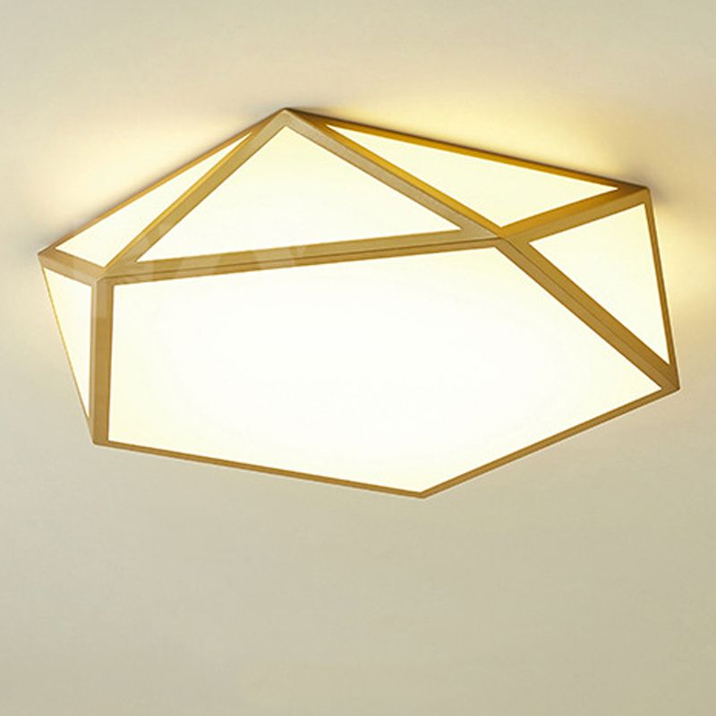 Modern Polygon Flush Light Fixture Metal 1 Light Flush Mount Lighting for Living Room