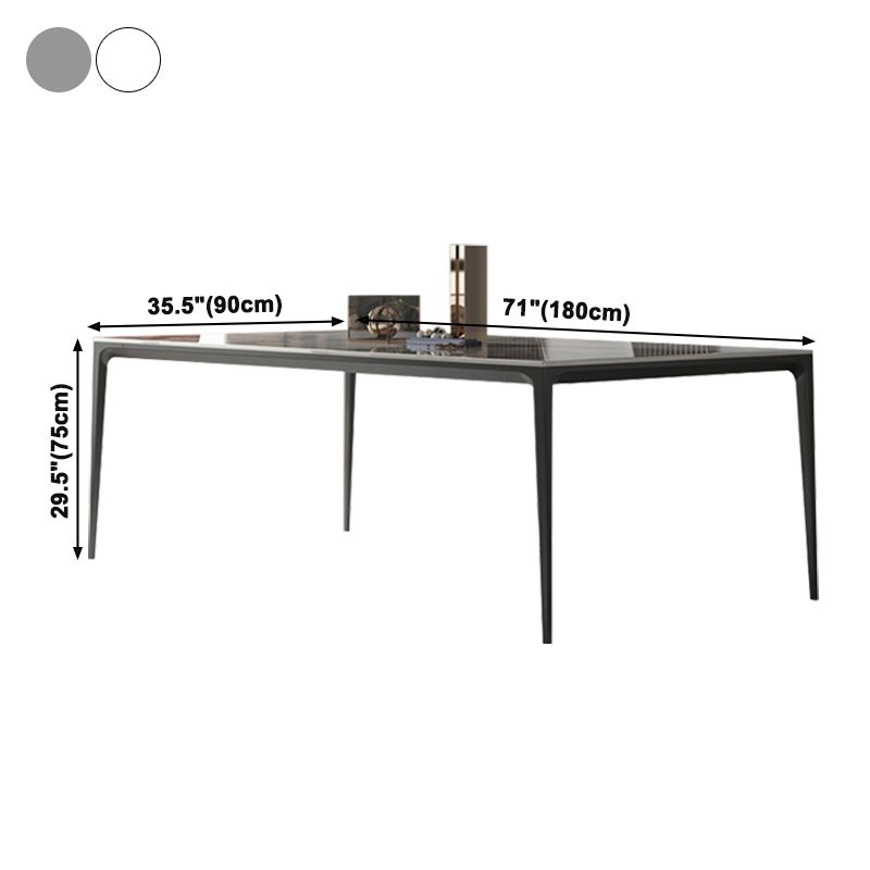 Industrial Style Home Sintered Stone Dining Table 4 Legs Base Rectangle Table