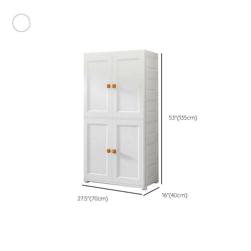 Plastic Freestanding Wardrobe Armoire Multifunctional Wardrobe with Lower Storage Drawers