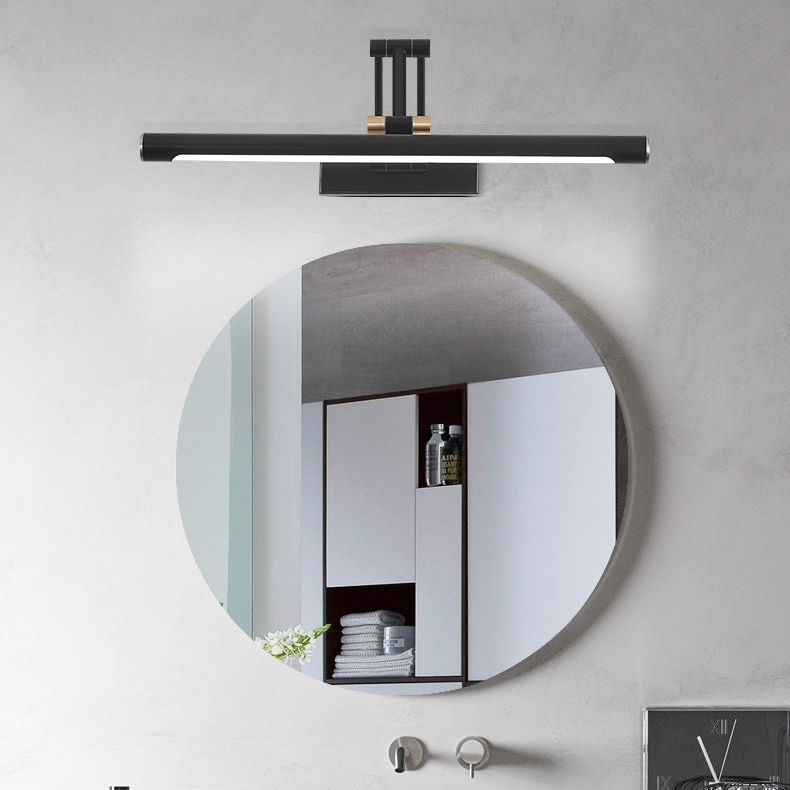 Metal Linear Shape Mirror Wall Light Modern 1-Light Swing Arm Mirror Wall Mount Light