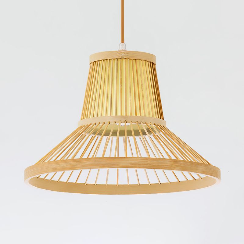 1 Terpetta Tromba appesa alla luce del sud-est asiatico Bamboo Spender Lighting Freet in beige