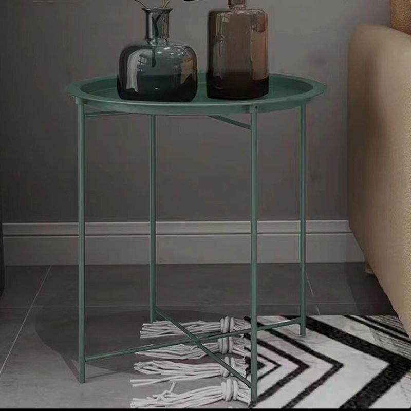 Contemporary Metal Accent Table Nightstand 19.68" Tall Bed Nightstand