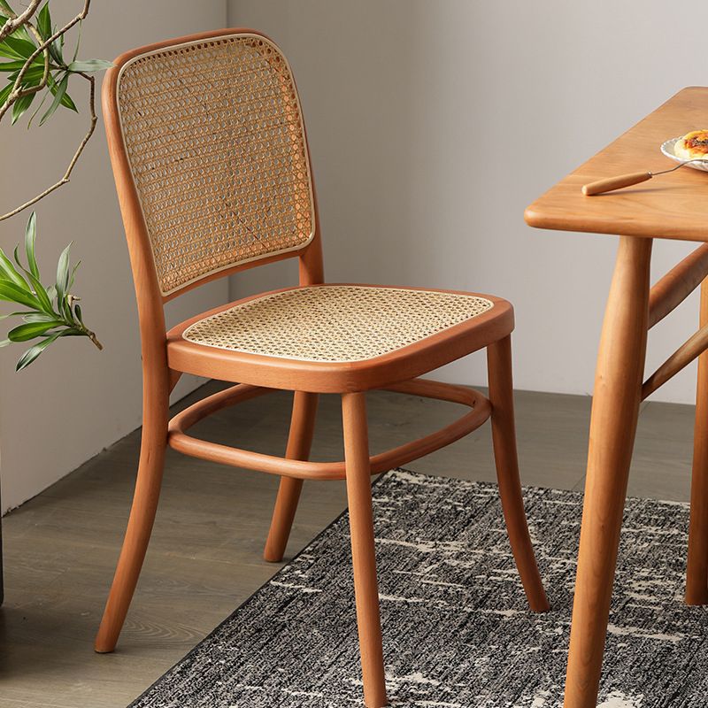 Nordic Style Armless Open Back Chairs for Home Wood Legs Dining Side Chairs