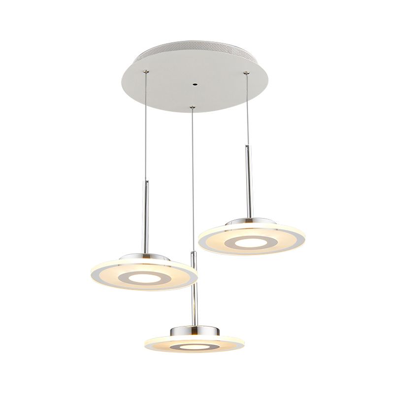 Pendre acrylique circulaire moderne LED suspendu plafond plafonnier en lumière chaude / blanc / naturel avec canopée ronde / linéaire