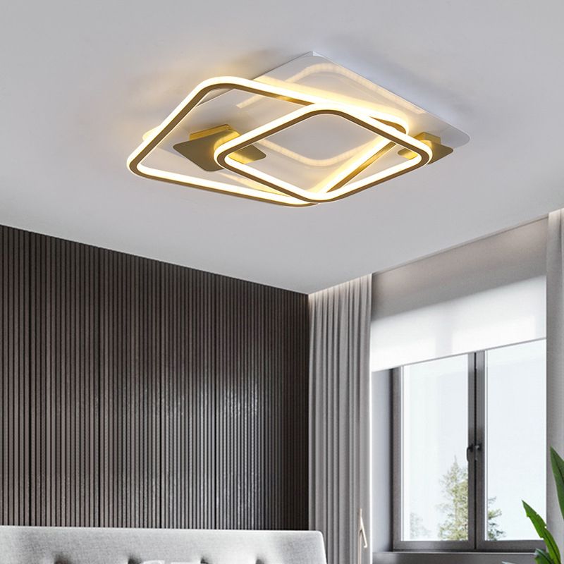 Contemporary Ceiling Lighting Gold Flush Mount Fixture with Metal for Living Room