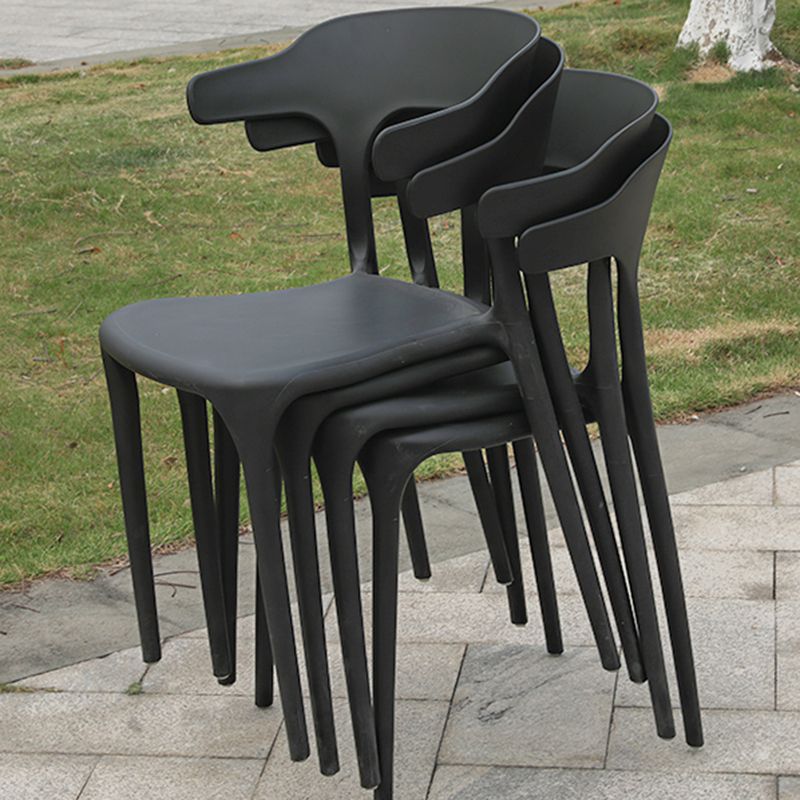 Modern Dining Side Chair Plastic Outdoor Bistro Armless Chair