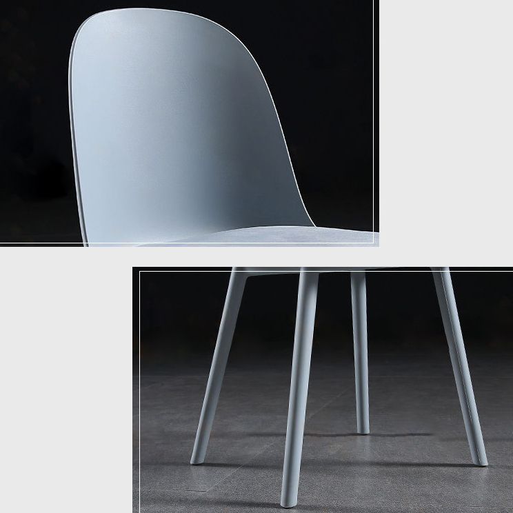 Home Contemporary Side Chair Solid Back Plastic Armless Dining Room Chair