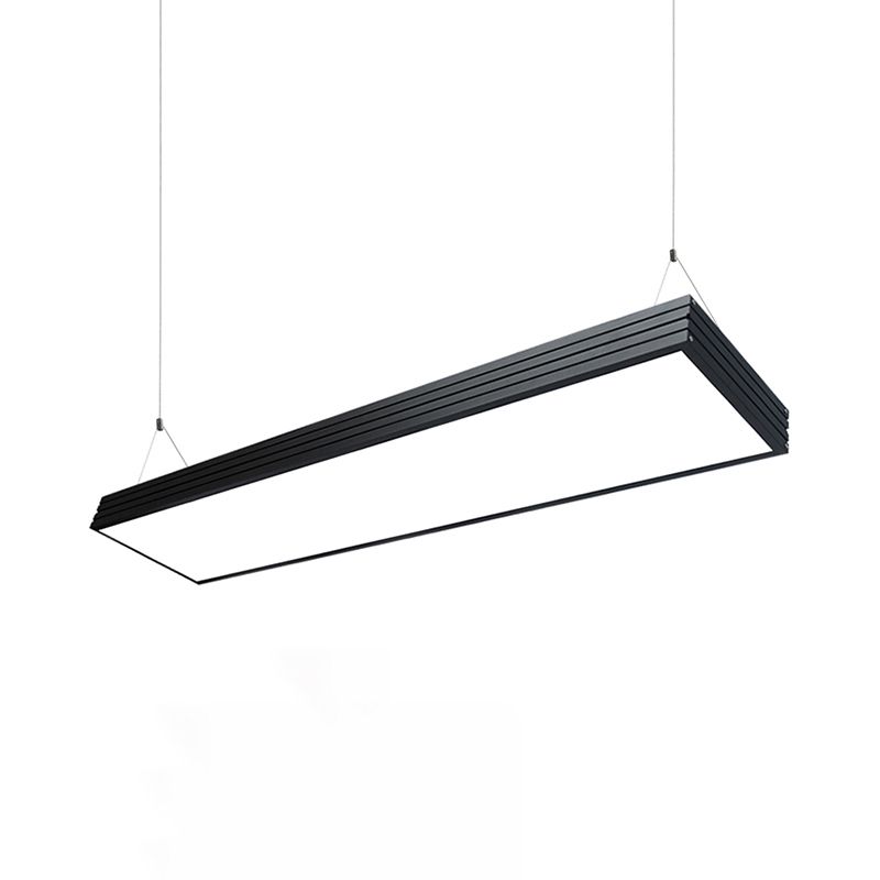 Lampe suspendue du bureau LED avec une nuance à navire en métal simplicité en argent / plafond noir pour salle à manger, 8 "/ 12" de largeur