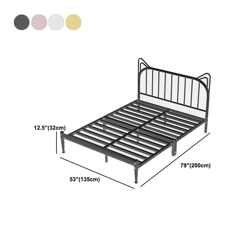 Modern Headboard Standard Bed Metal Princess Theme Open-Frame Bed