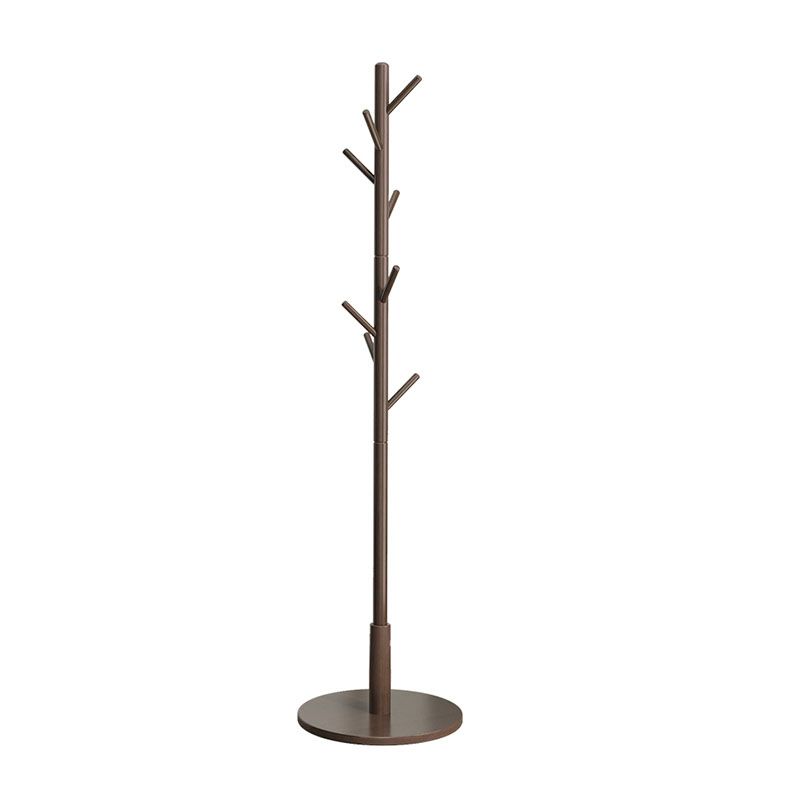 Solid Wood Free Standing Hall Tree Contemporary Hall Stand for Living Room