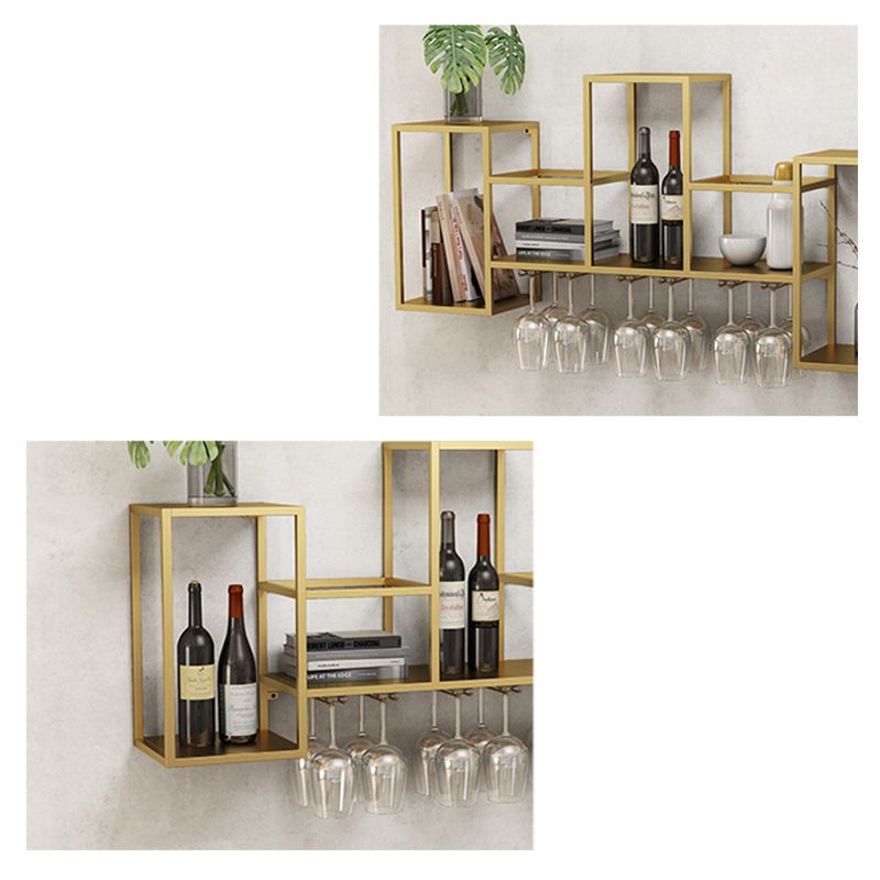 Luxury Iron Wine Rack Wall Mounted Wine Glass Stemware Rack Holder