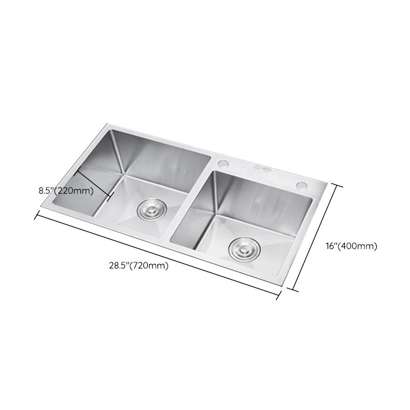 Contemporary Kitchen Sink Stainless Steel Drain Assembly Kitchen Sink