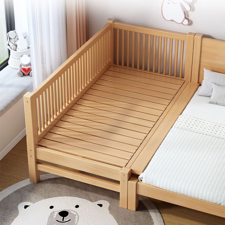 Solid Wood Kids Bed No Theme Natural Toddler Bed with Mattress